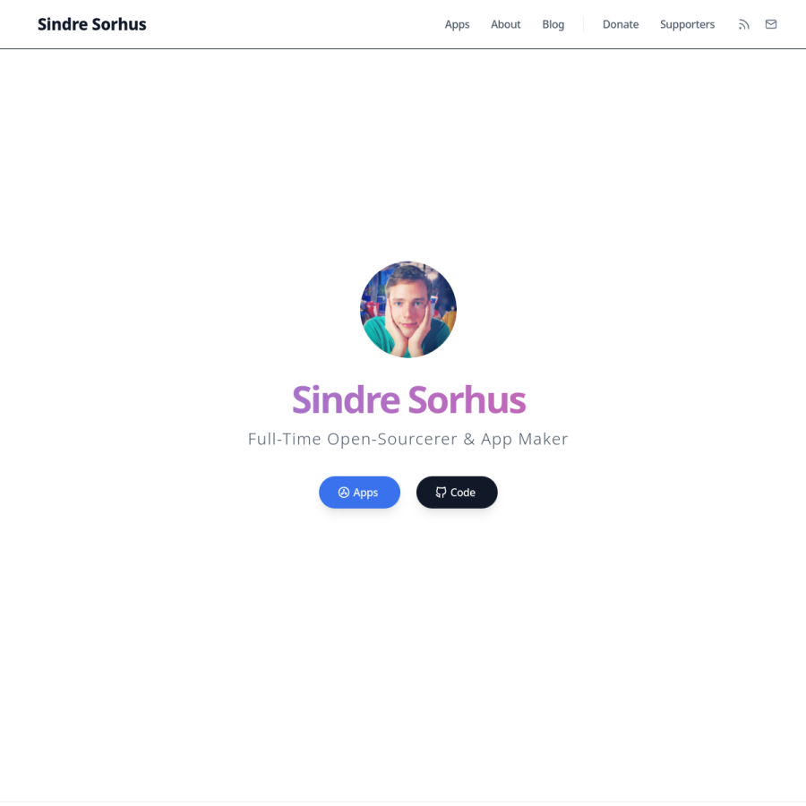 sindresorhus.com homepage screenshot