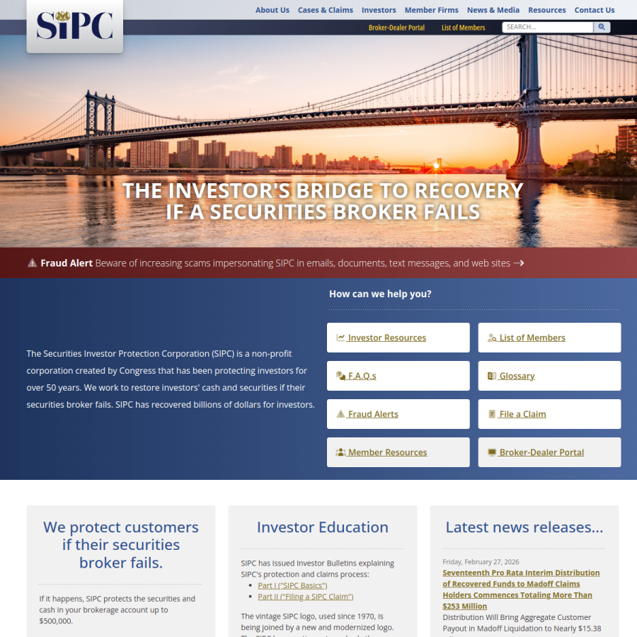 sipc.org homepage screenshot