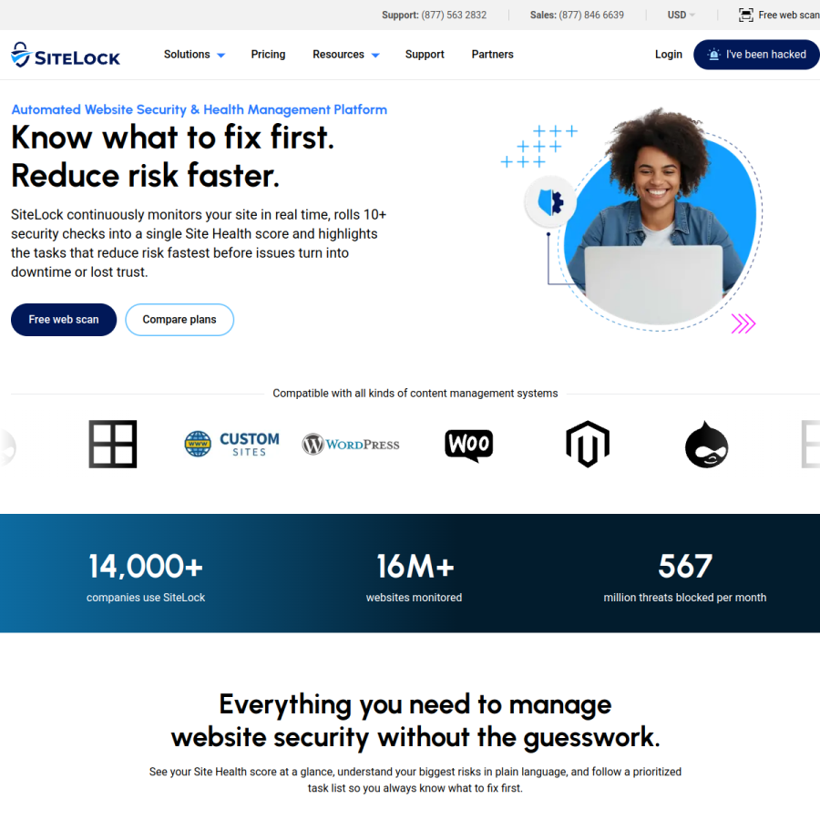 sitelock.com homepage screenshot