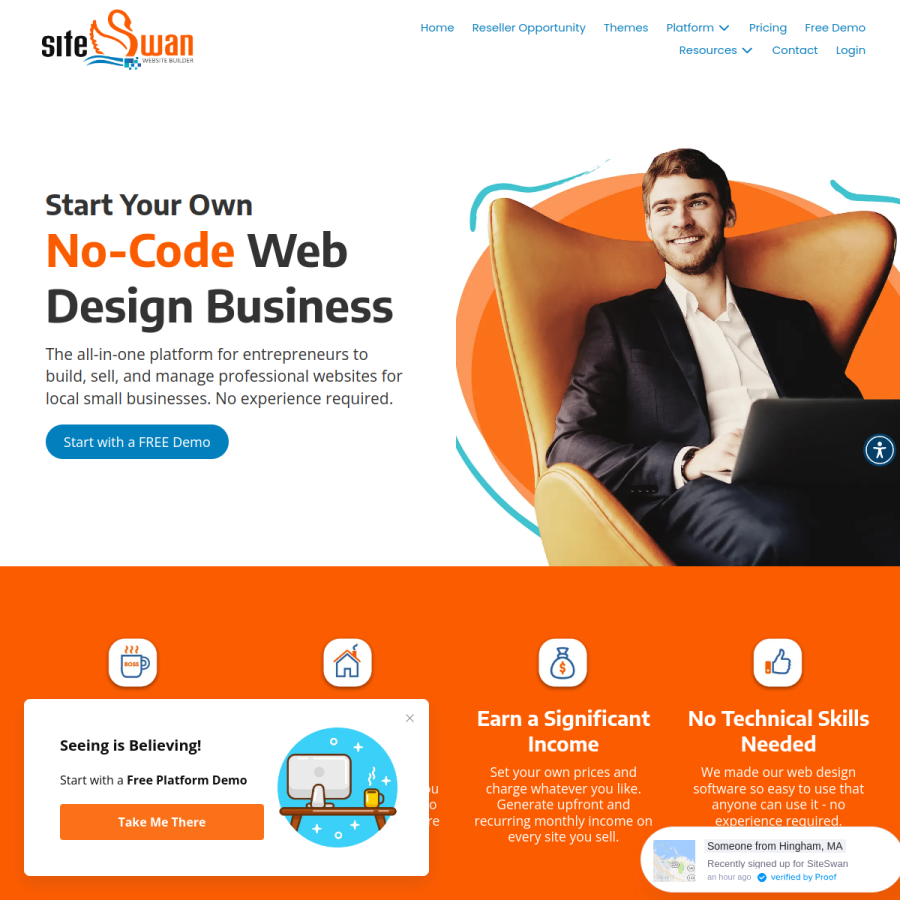 siteswan.com homepage screenshot