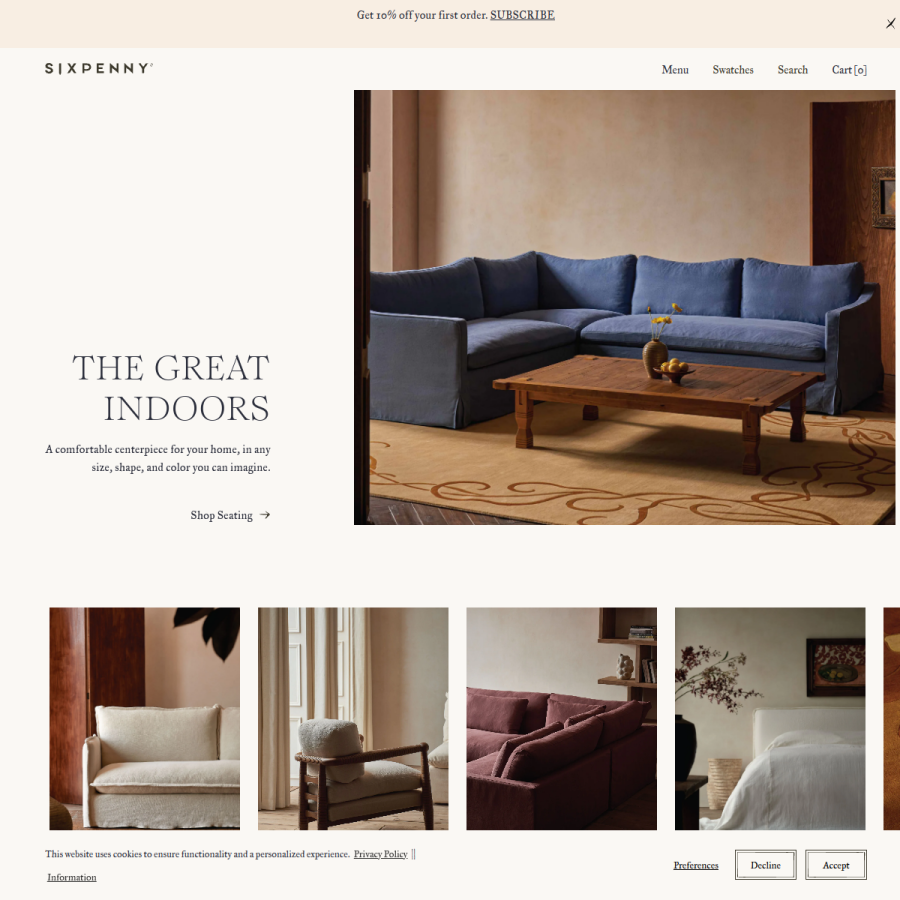 sixpenny.com homepage screenshot