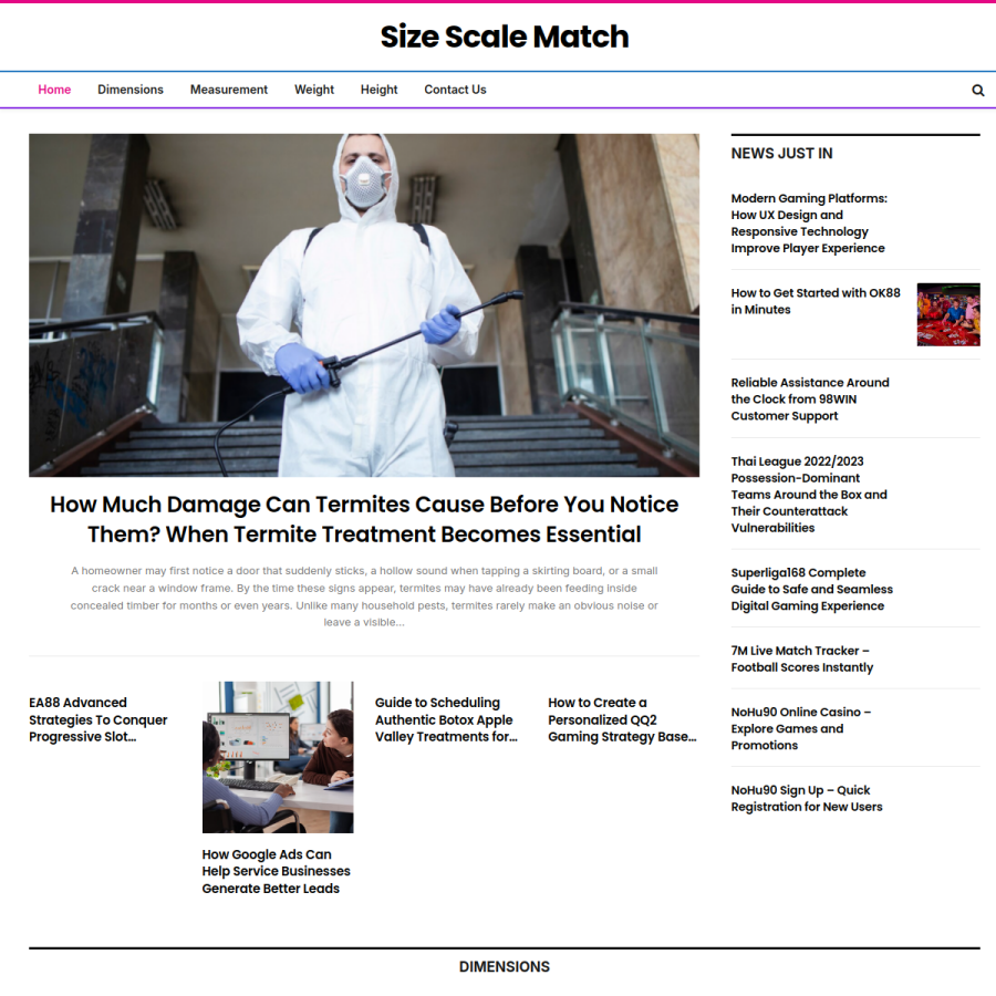 sizescalematch.com homepage screenshot