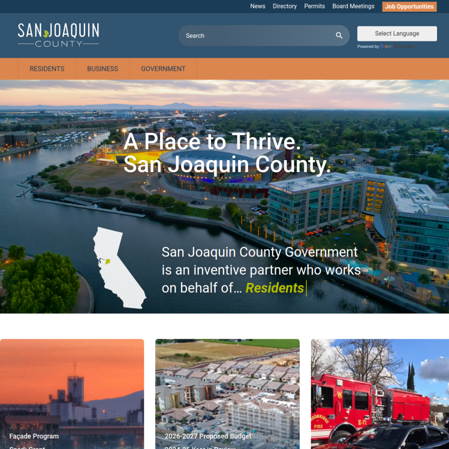 sjgov.org homepage screenshot