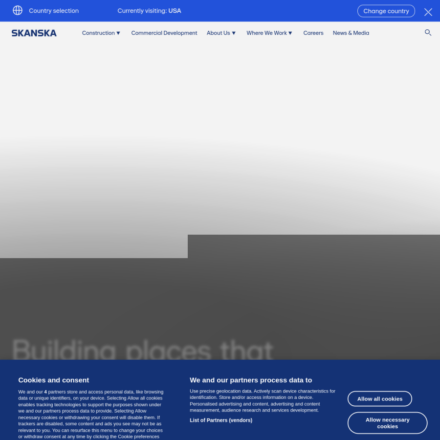 skanska.com homepage screenshot