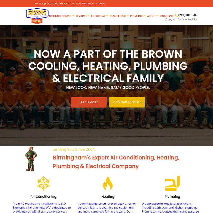 skeltonsair.com homepage screenshot