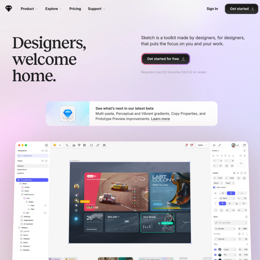 sketch.com homepage screenshot