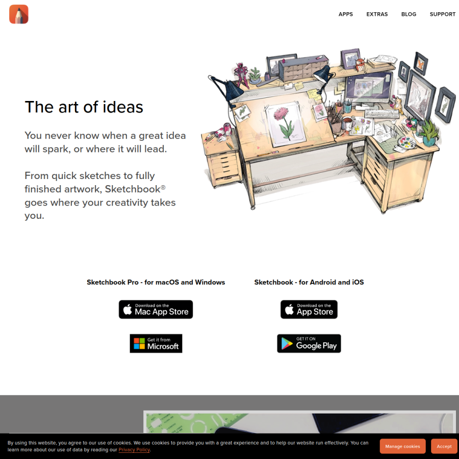 sketchbook.com homepage screenshot