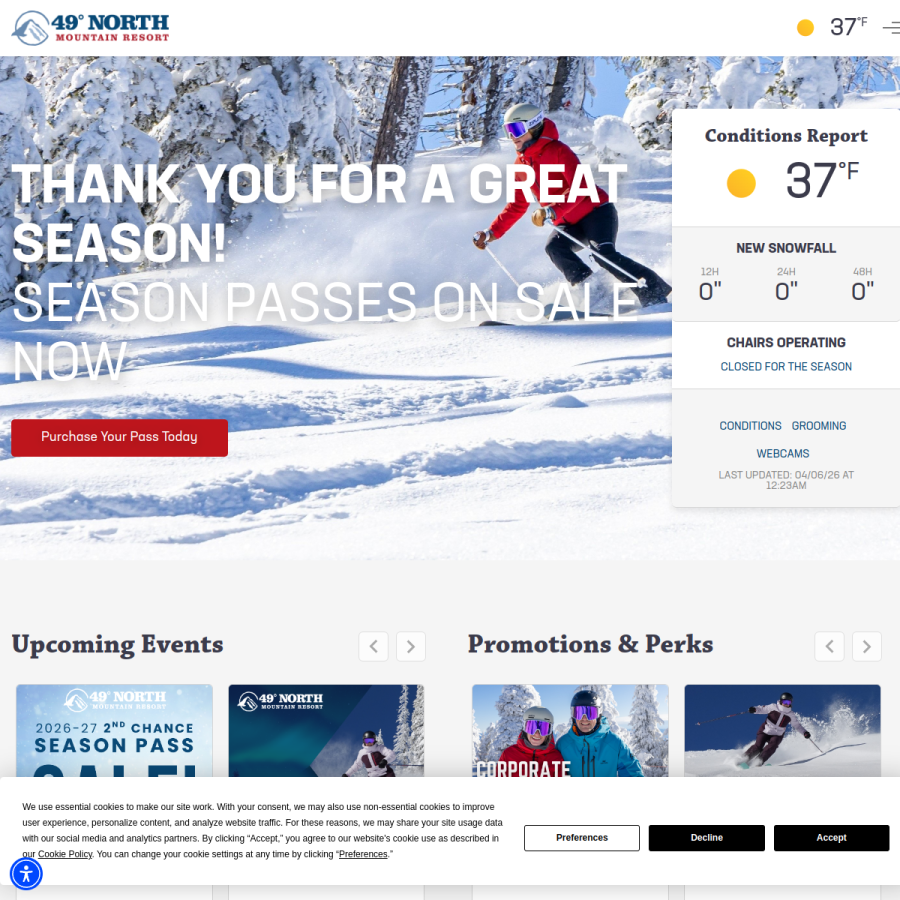 ski49n.com homepage screenshot