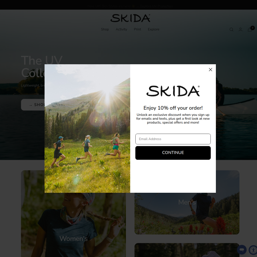 skida.com homepage screenshot