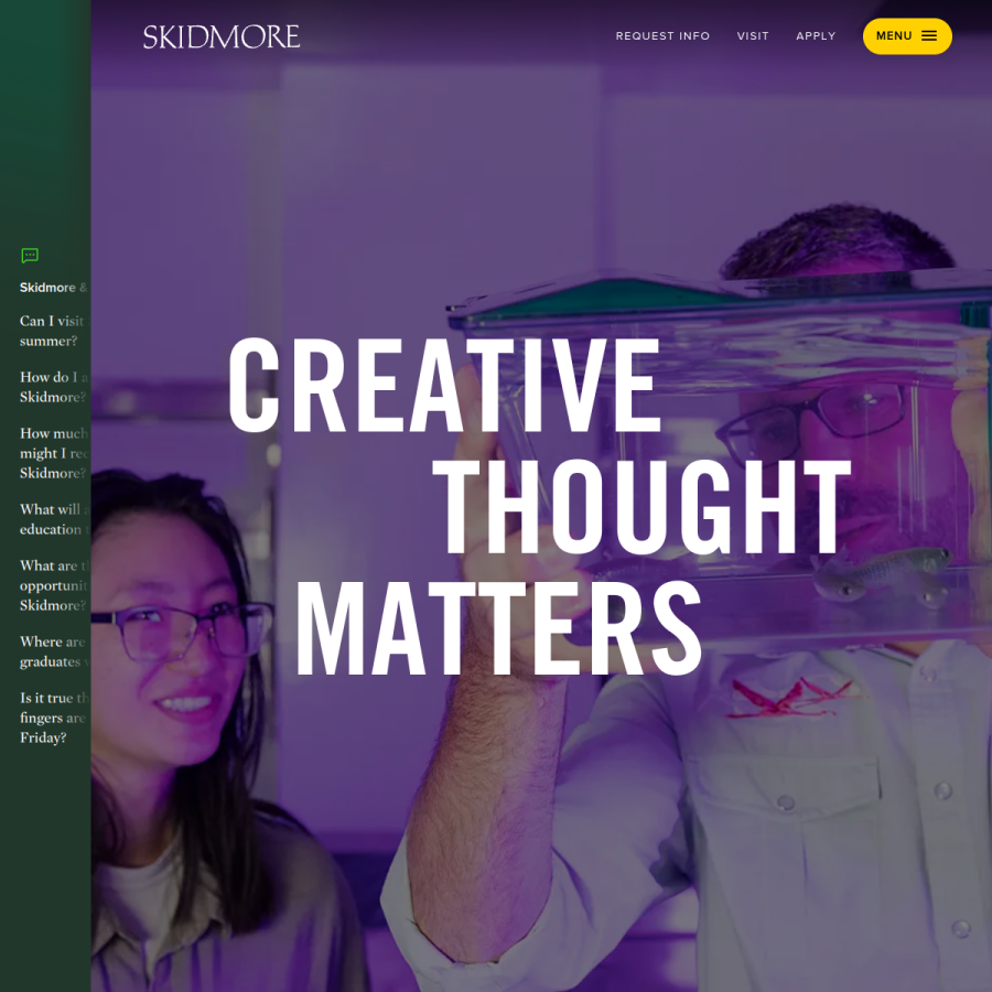 skidmore.edu homepage screenshot