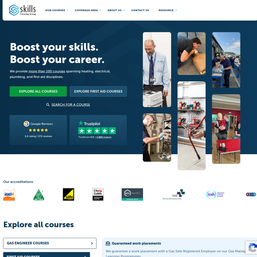 skillstg.co.uk homepage screenshot