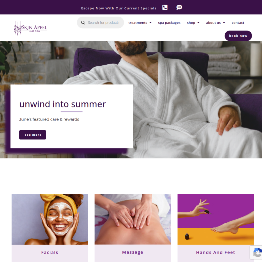 skinapeel.com homepage screenshot