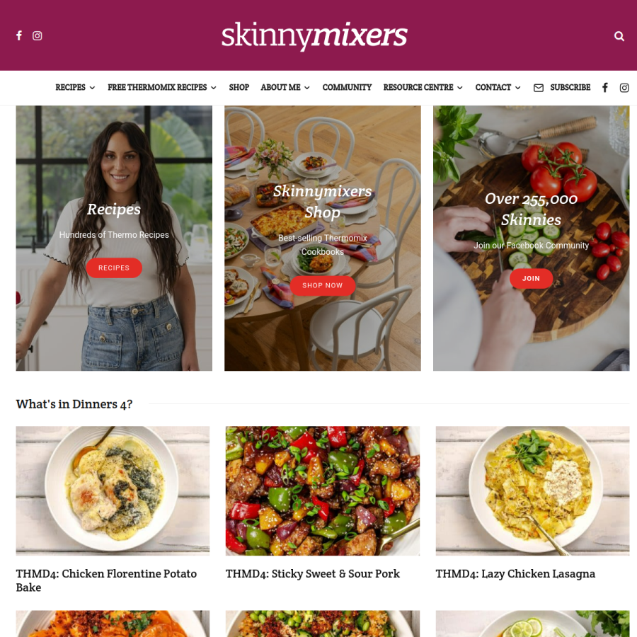 skinnymixers.com.au homepage screenshot