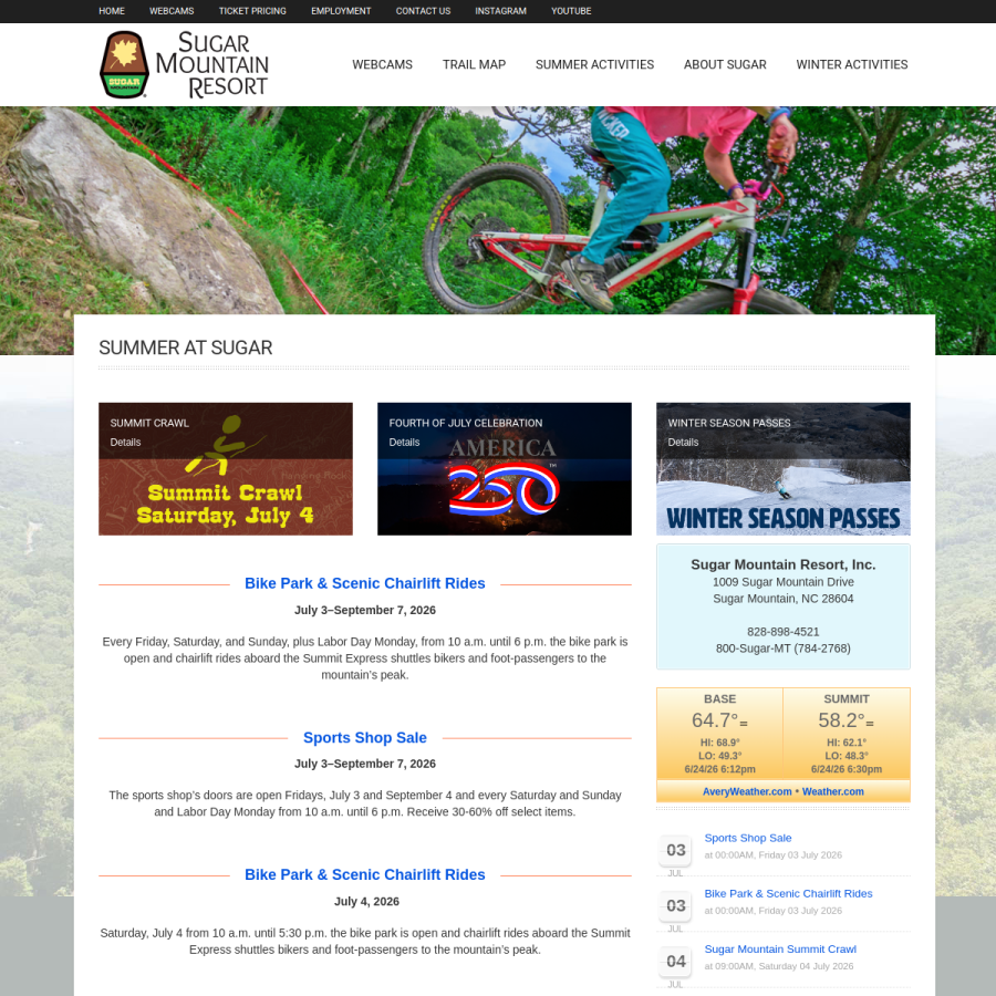 skisugar.com homepage screenshot