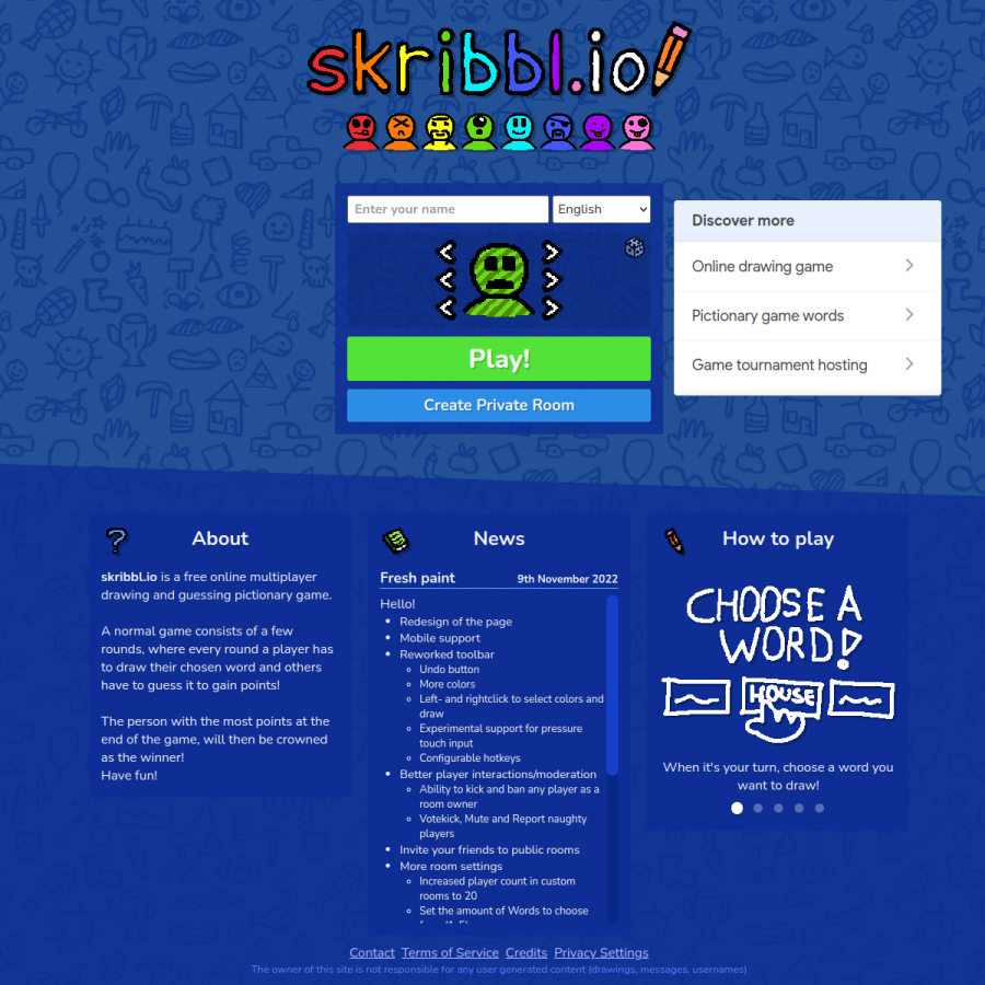skribbl.io homepage screenshot