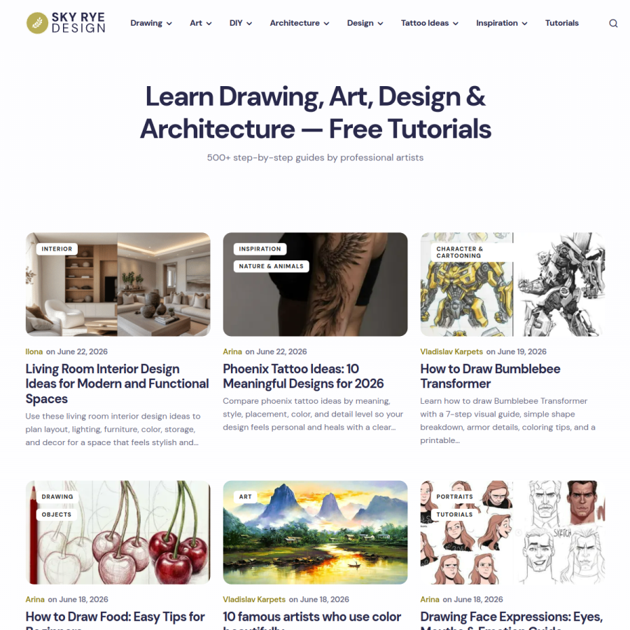 skyryedesign.com homepage screenshot
