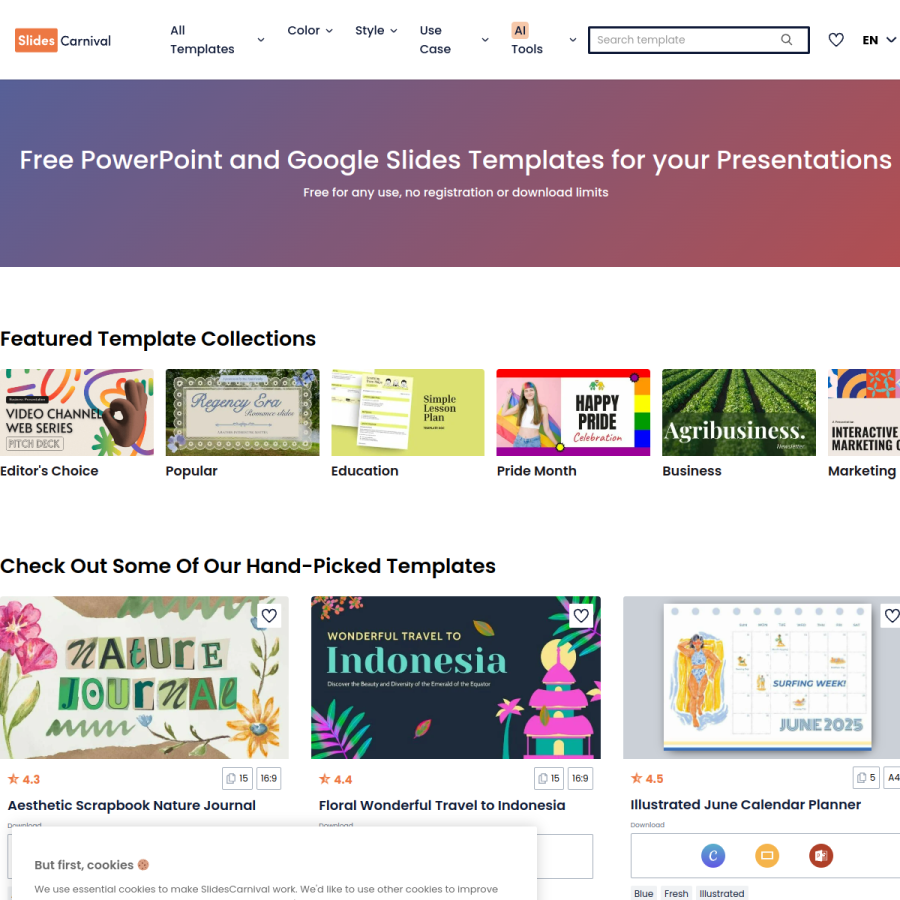 slidescarnival.com homepage screenshot