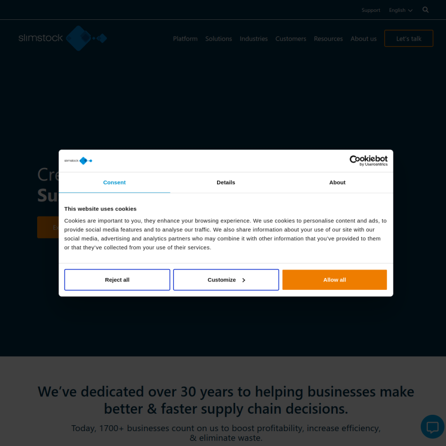 slimstock.com homepage screenshot