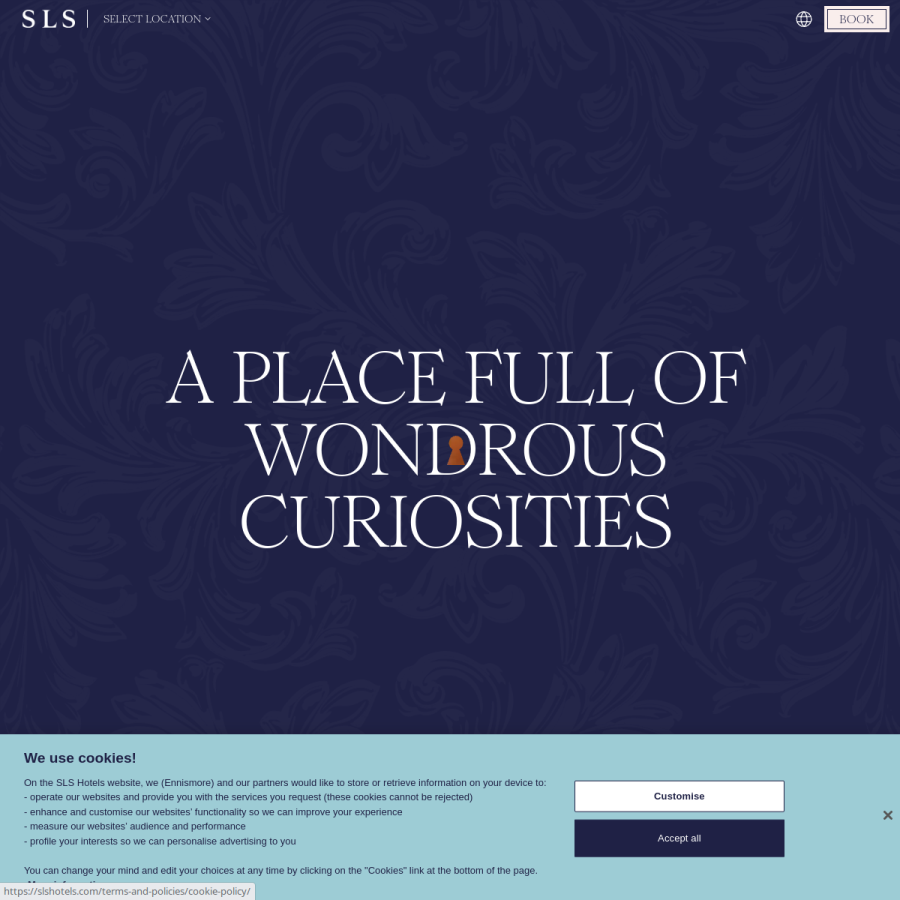 slshotels.com homepage screenshot