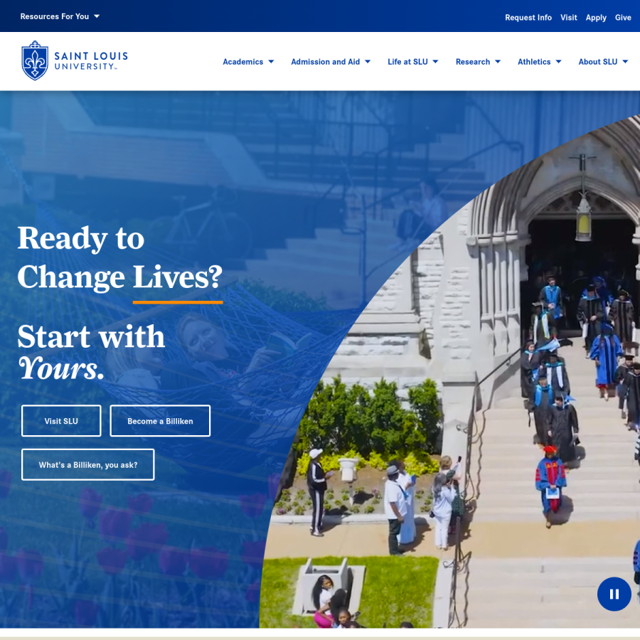 slu.edu homepage screenshot