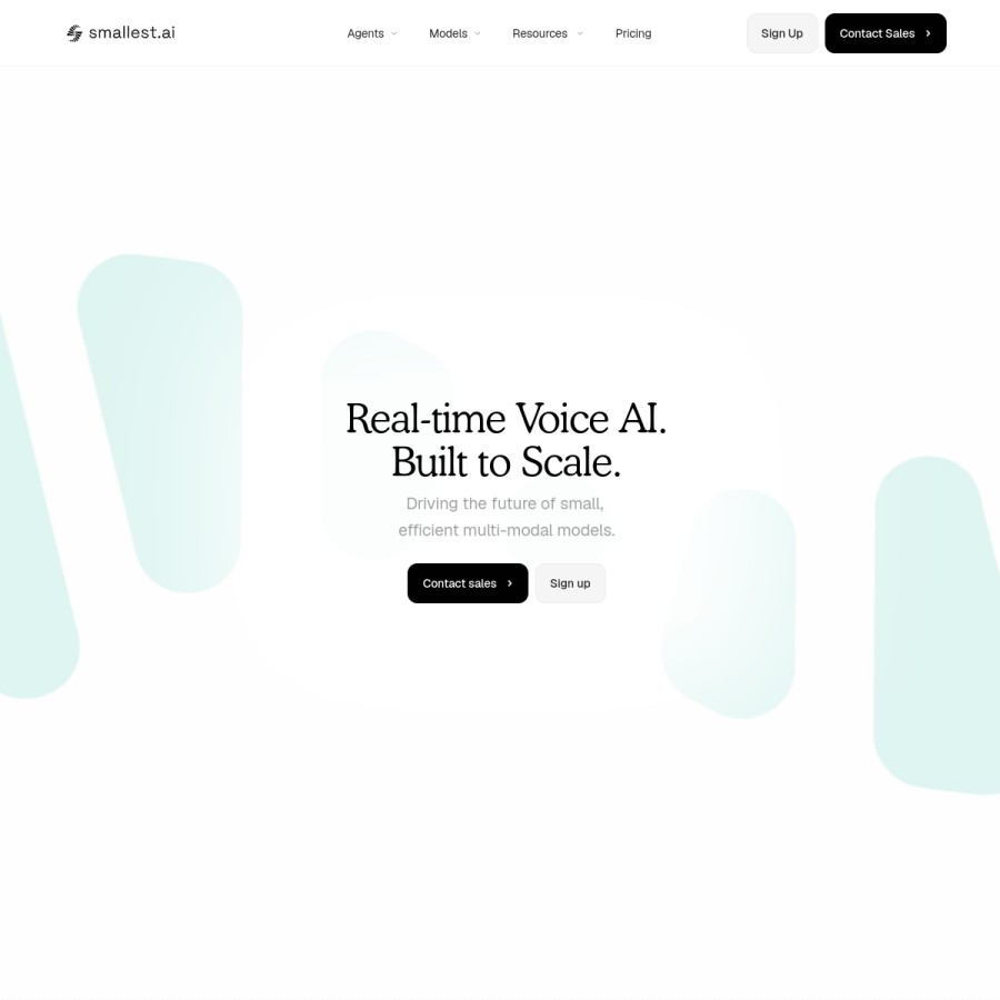 smallest.ai homepage screenshot