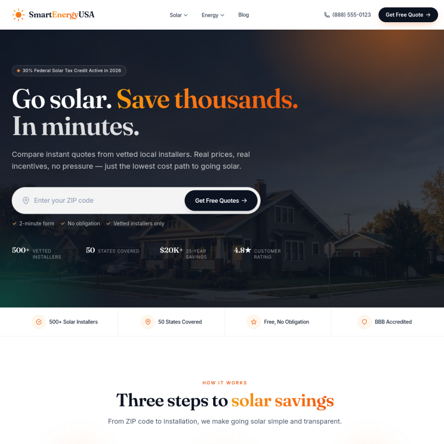 smartenergyusa.com homepage screenshot