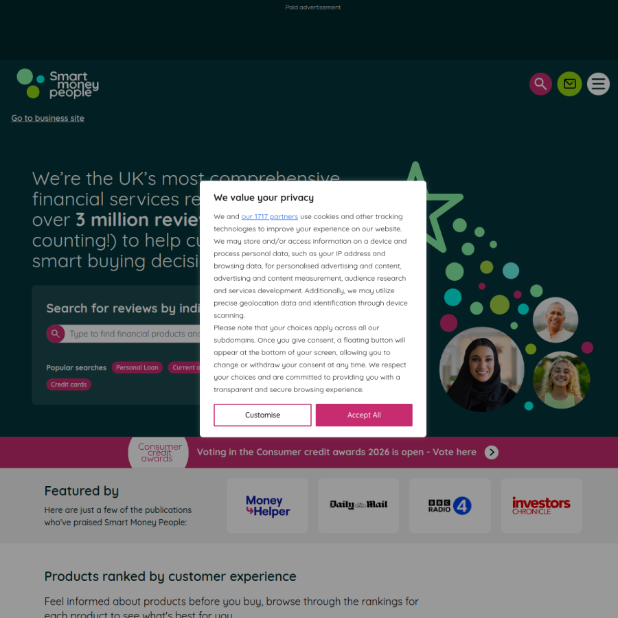 smartmoneypeople.com homepage screenshot