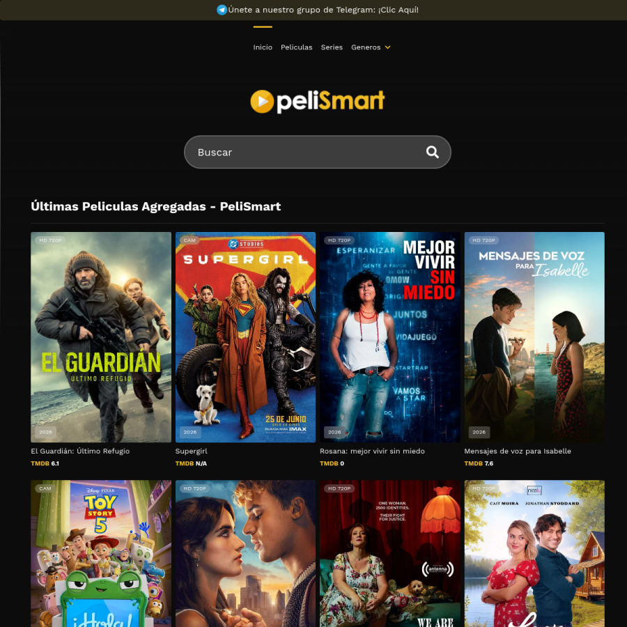 smartpelis.tv homepage screenshot