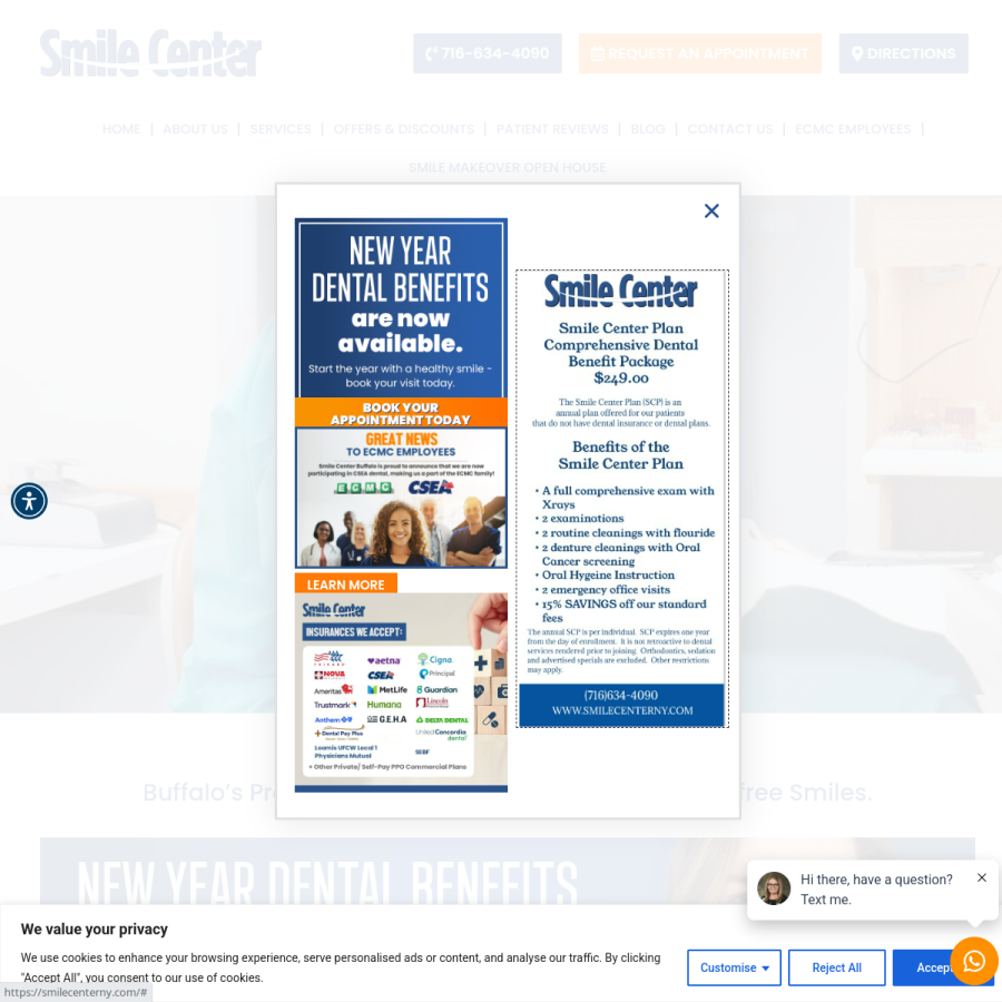 smilecenterny.com homepage screenshot