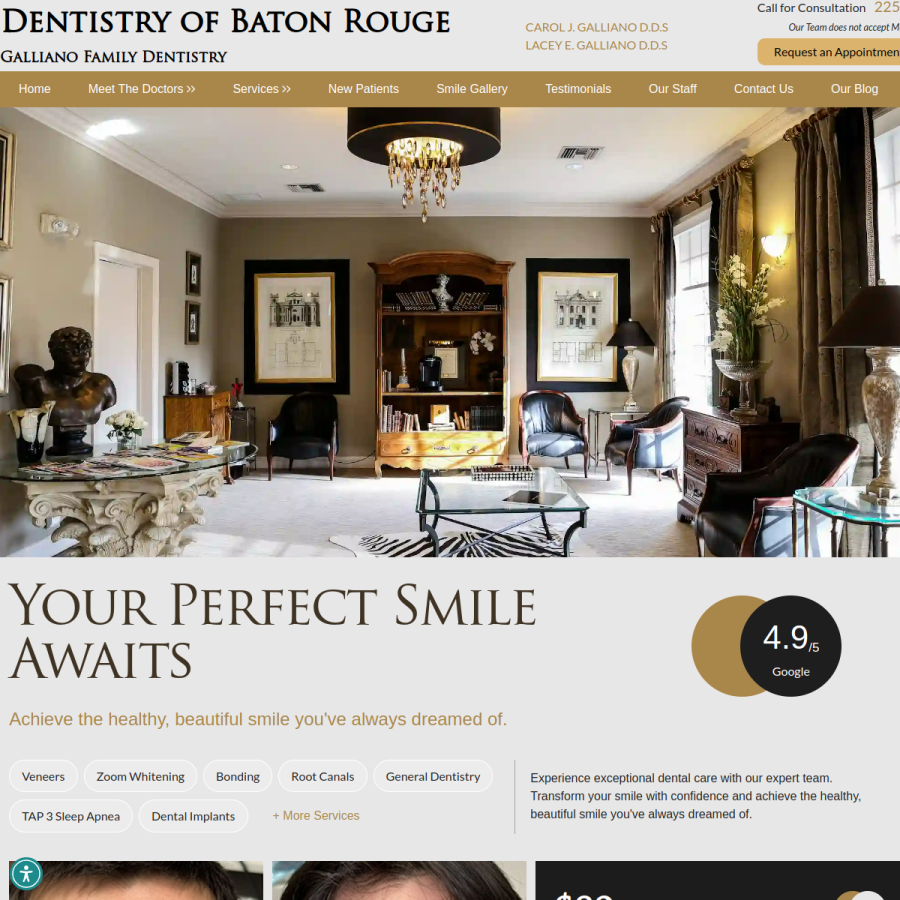 smilesbygalliano.com homepage screenshot