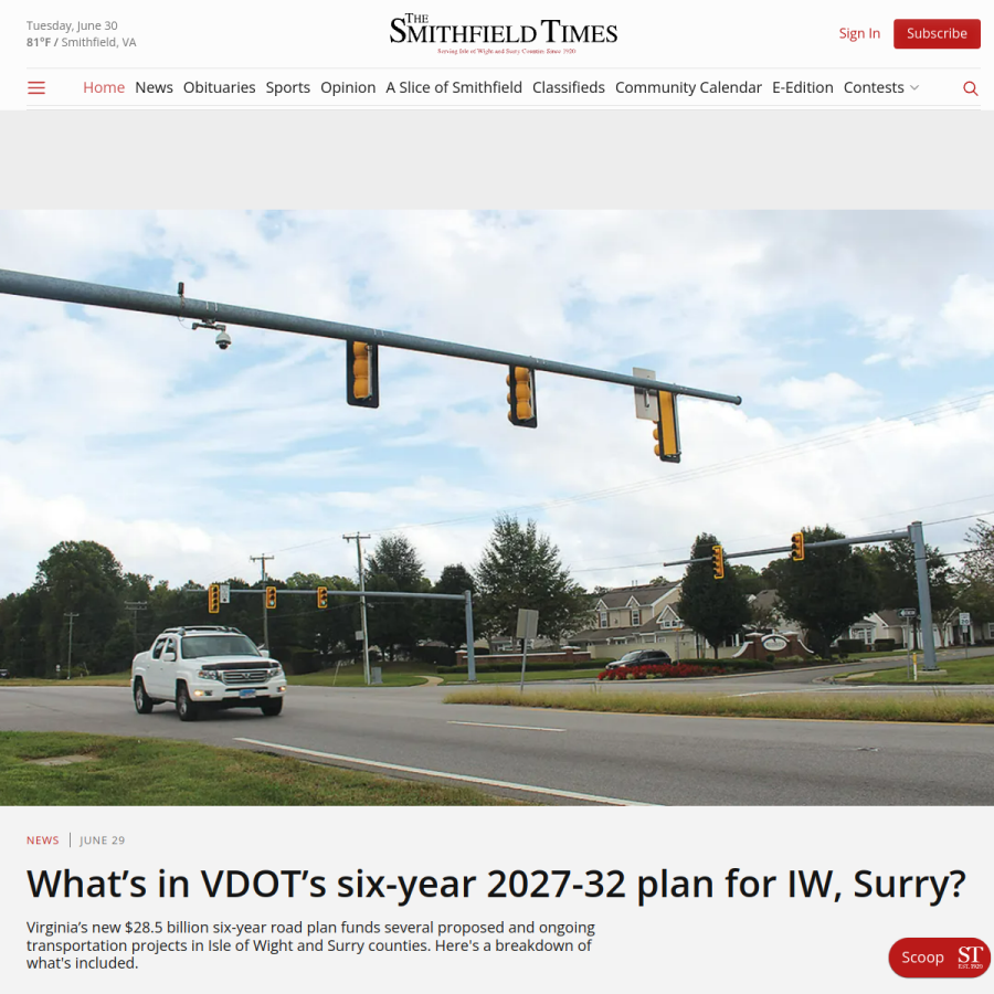 smithfieldtimes.com homepage screenshot