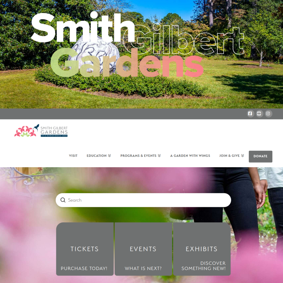 smithgilbertgardens.com homepage screenshot