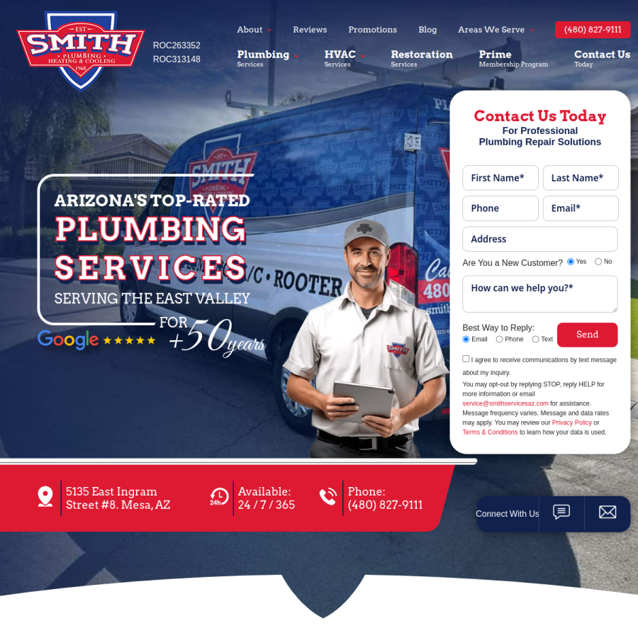 smithservicesaz.com homepage screenshot