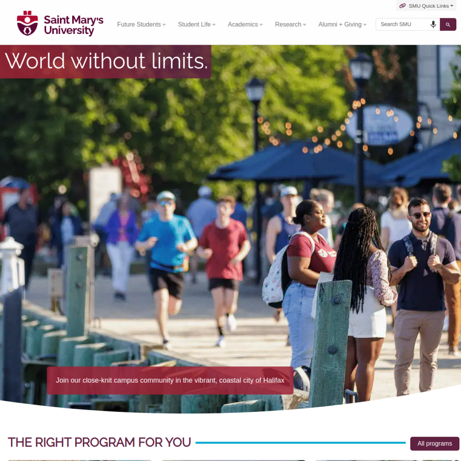 smu.ca homepage screenshot
