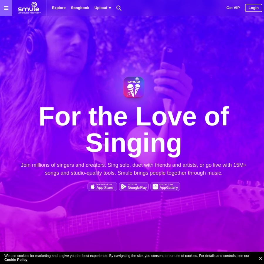 smule.com homepage screenshot