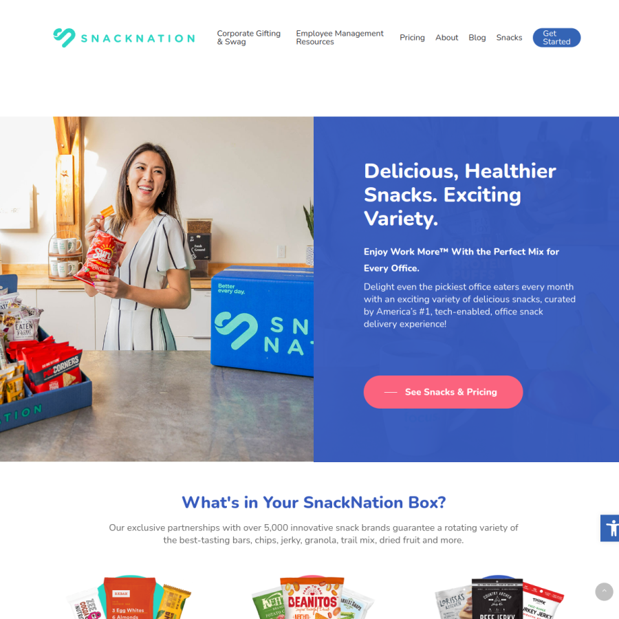 snacknation.com homepage screenshot