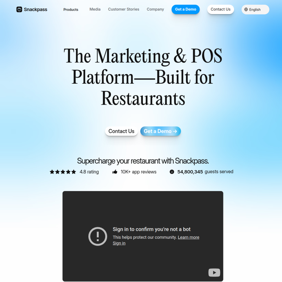 snackpass.co homepage screenshot