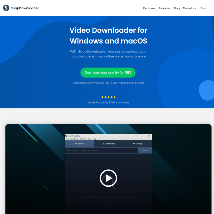 snapdownloader.com homepage screenshot