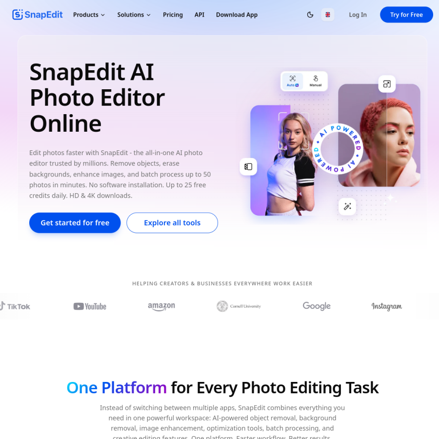 snapedit.app homepage screenshot