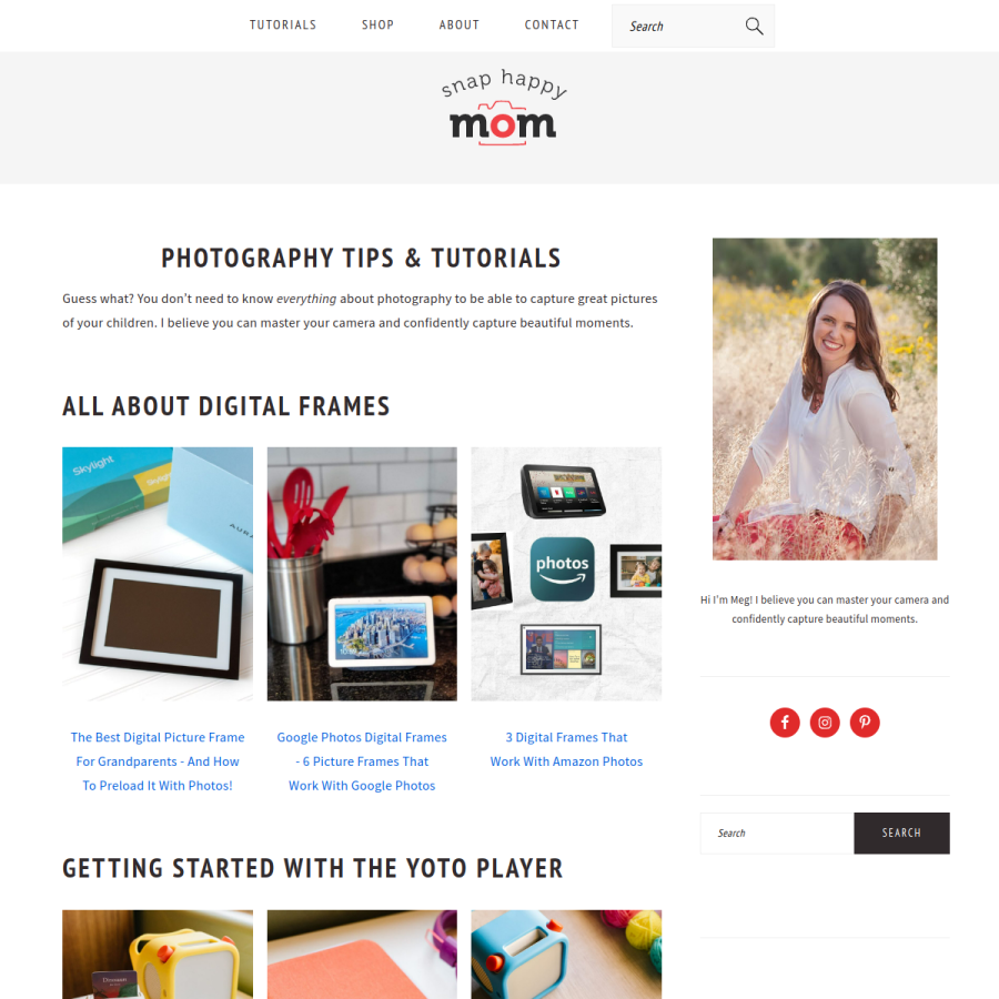 snaphappymom.com homepage screenshot