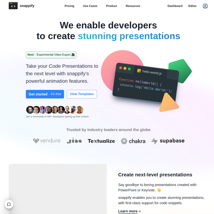 snappify.com homepage screenshot