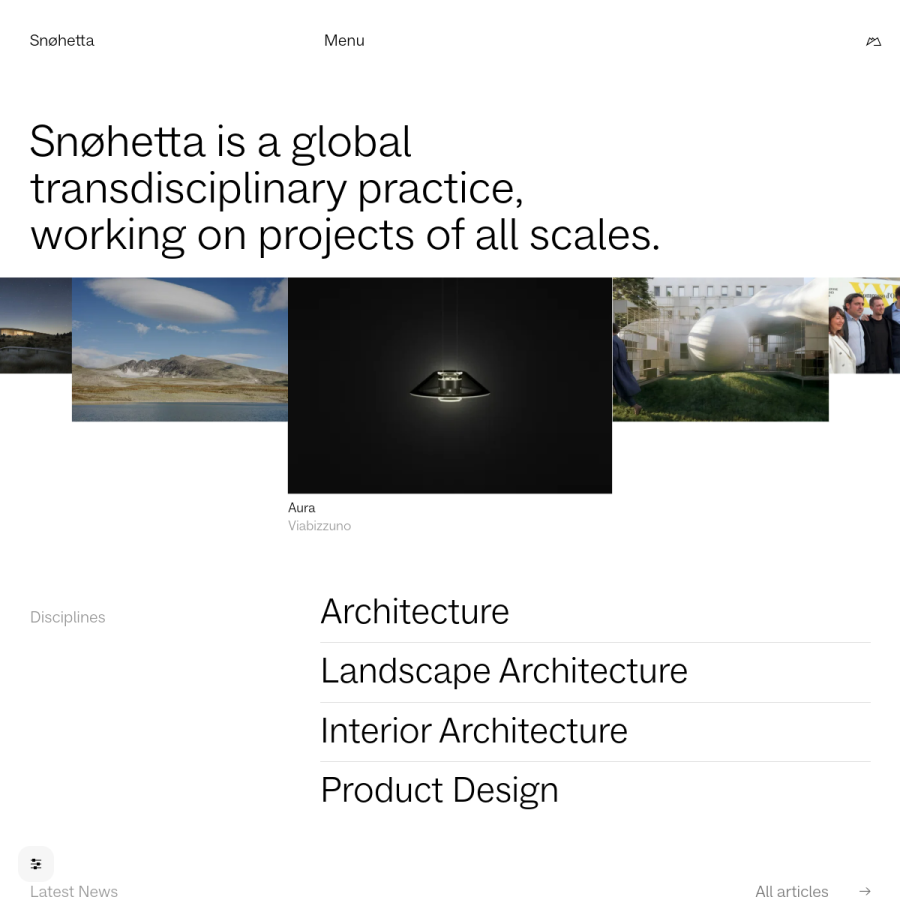 snohetta.com homepage screenshot