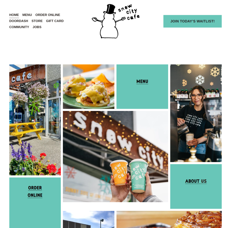 snowcitycafe.com homepage screenshot