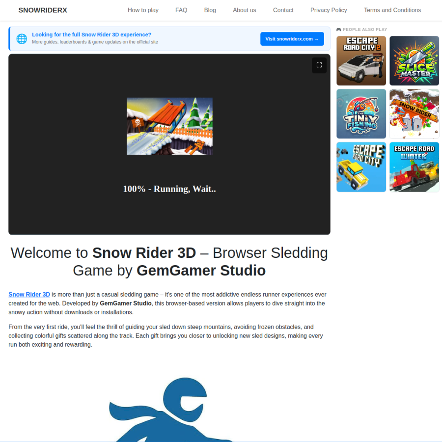 snowriderx.github.io homepage screenshot