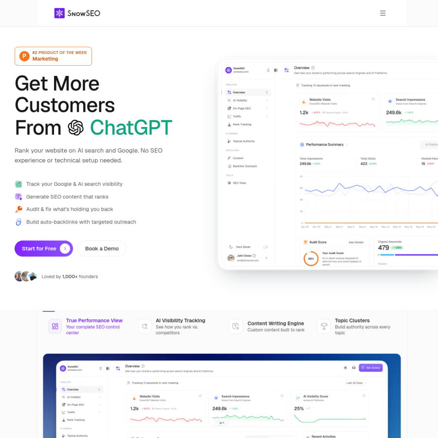 snowseo.com homepage screenshot