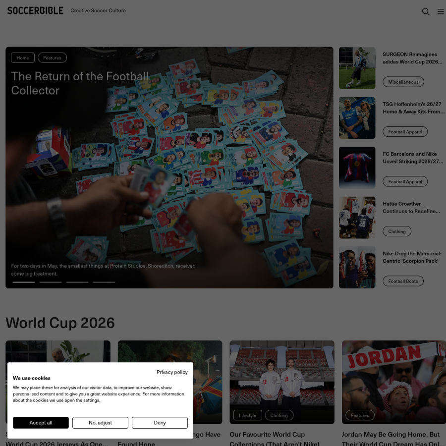 soccerbible.com homepage screenshot