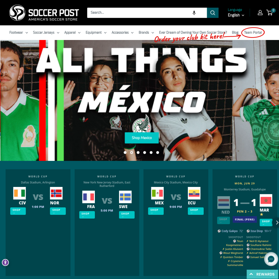 soccerpost.com homepage screenshot