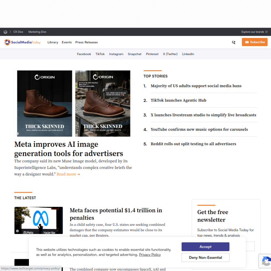 socialmediatoday.com homepage screenshot