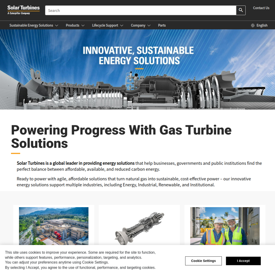 solarturbines.com homepage screenshot