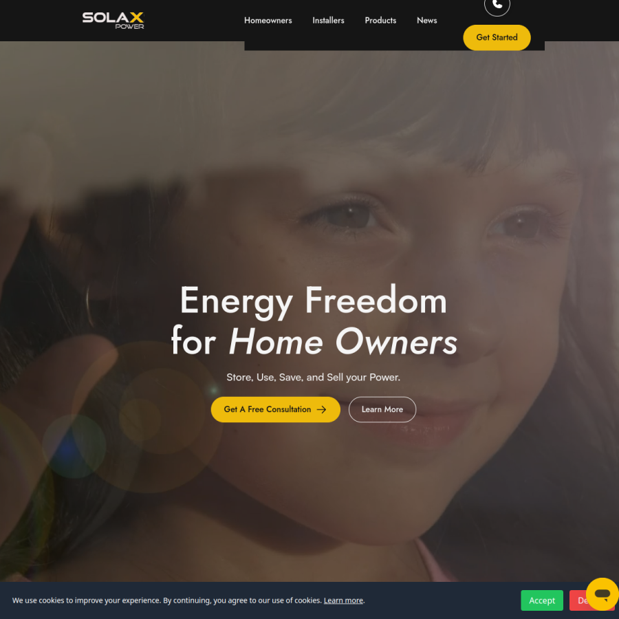solaxpower.com homepage screenshot